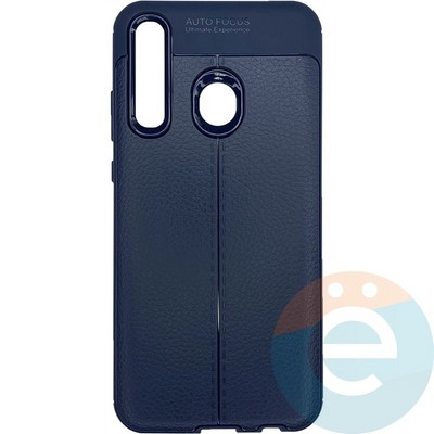 Накладка силиконовая 360 с кожаными вставками на Huawei Honor 20i синяя - фото 28127