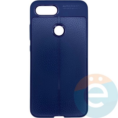 Накладка силиконовая 360 с кожаными вставками на Xiaomi Mi 8 lite синяя - фото 28143