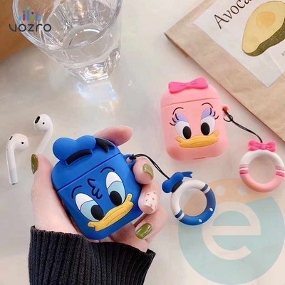 Чехол силиконовый объемный на Apple AirPods 1/2 Дональд Дак 30 - фото 28172