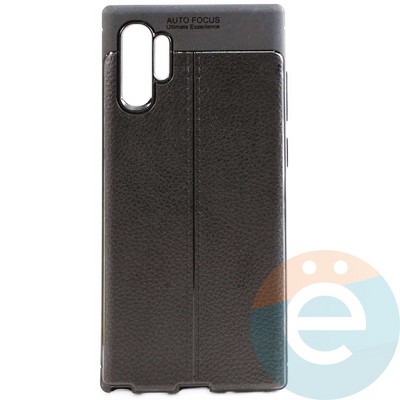 Накладка силиконовая 360 с кожаными вставками на Samsung Galaxy Note 10 Plus черная - фото 29429