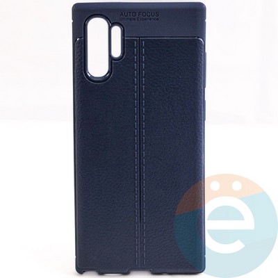 Накладка силиконовая 360 с кожаными вставками на Samsung Galaxy Note 10 Plus синяя - фото 29430