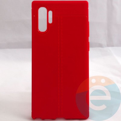 Накладка силиконовая 360 с кожаными вставками на Samsung Galaxy Note 10 Plus красная - фото 29431