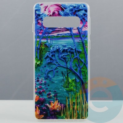 Накладка силиконовая с рисунком на Samsung Galaxy S10 вид 2 - фото 29888