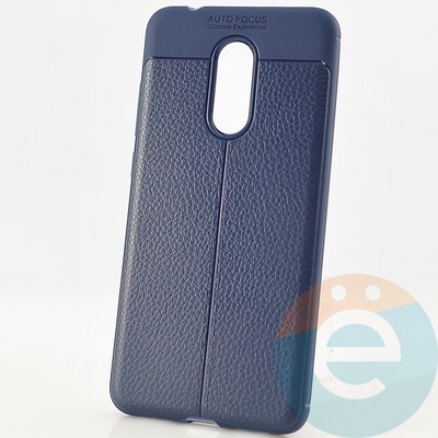 Накладка силиконовая 360 с кожаными вставками на Xiaomi Redmi 5 синяя - фото 29950