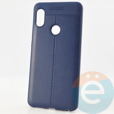 Накладка силиконовая 360 с кожаными вставками на Xiaomi Redmi Note 5 Pro синяя - фото 29952