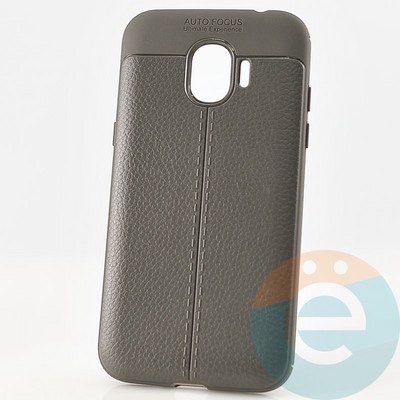 Накладка силиконовая 360 с кожаными вставками на Samsung Galaxy J2 2018 серая - фото 29961