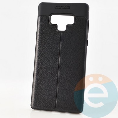 Накладка силиконовая 360 с кожаными вставками на Samsung Galaxy Note 9 черная - фото 29962