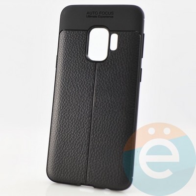 Накладка силиконовая 360 с кожаными вставками на Samsung Galaxy S9 черная - фото 29965
