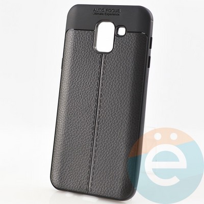 Накладка силиконовая 360 с кожаными вставками на Samsung Galaxy J6 2018 черная - фото 29966