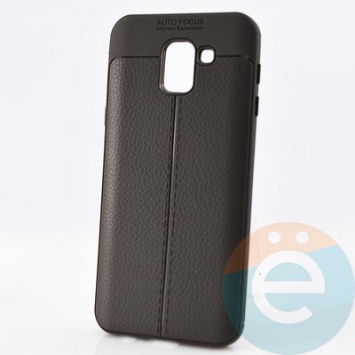 Накладка силиконовая 360 с кожаными вставками на Samsung Galaxy J6 2018 серая - фото 29967