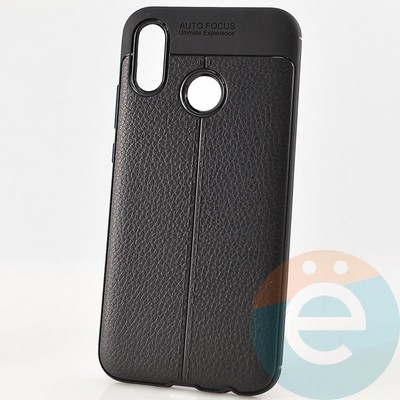 Накладка силиконовая 360 с кожаными вставками на Huawei P20 Lite черная - фото 29971