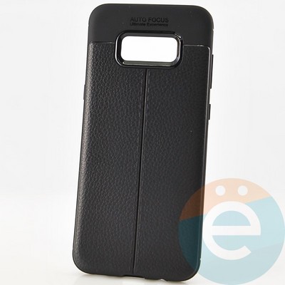 Накладка силиконовая 360 с кожаными вставками на Samsung Galaxy S8 Plus черная - фото 29977