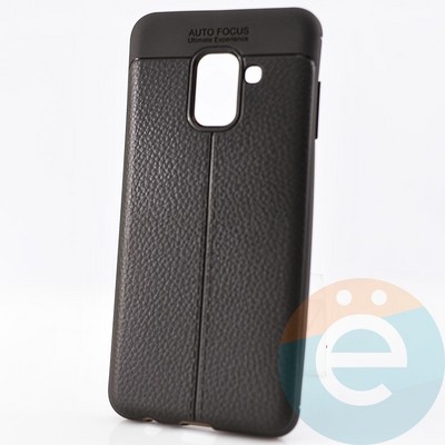 Накладка силиконовая 360 с кожаными вставками на Samsung Galaxy A8 серая - фото 29980