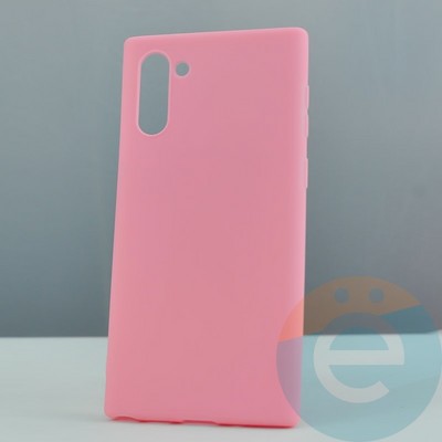 Накладка силиконовая Soft Touch ультратонкая для Samsung Galaxy Note 10 розовая - фото 30051