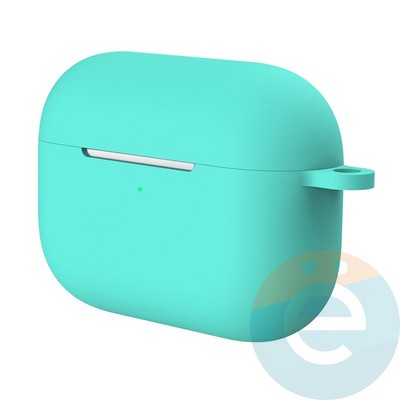 Чехол силиконовый для наушников Apple AirPods Pro с карабином Mint Green - фото 30060
