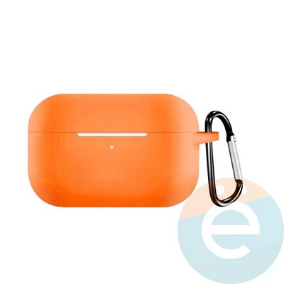 Чехол силиконовый для наушников Apple AirPods Pro с карабином Peach - фото 30067