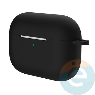 Чехол силиконовый для наушников Apple AirPods Pro с карабином Black - фото 30074