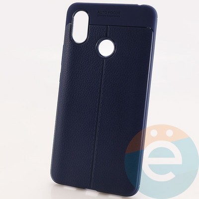 Накладка силиконовая 360 с кожаными вставками на Xiaomi Mi Max3 синяя - фото 30113