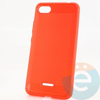 Накладка силиконовая Carbon 360 на Xiaomi Redmi 6A красная - фото 30116