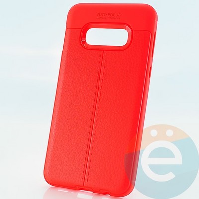 Накладка силиконовая 360 с кожаными вставками на Samsung Galaxy S10E красная - фото 30175