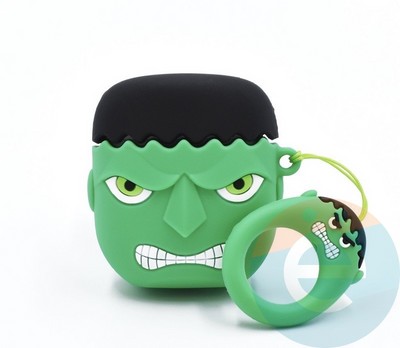 Чехол силиконовый для наушников Apple AirPods 1/2 Халк - фото 30195