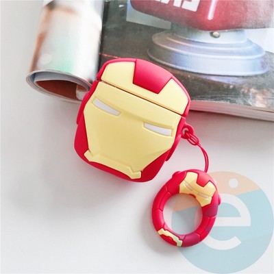 Чехол силиконовый для наушников Apple AirPods 1/2 Железный человек - фото 30207