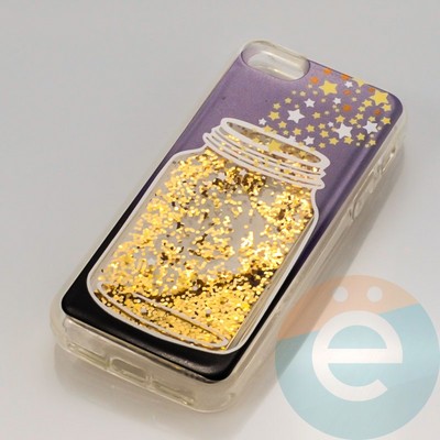 Накладка силиконовая Переливашка с жидкими блёстками на Apple iPhone 6/6s баночка - фото 30285