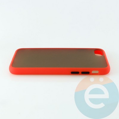 Накладка пластиковая с силиконовой окантовкой для iPhone 6/6s/7/8 красная - фото 34580