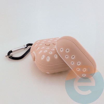 Чехол силиконовый Nike для наушников Apple AirPods 1/2 розово-белый 2 - фото 30574