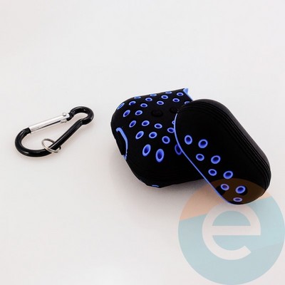 Чехол силиконовый Nike для наушников Apple AirPods 1/2 чёрно-синий 6 - фото 30582