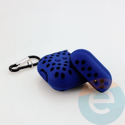 Чехол силиконовый Nike для наушников Apple AirPods 1/2 сине-черный 14 - фото 30598