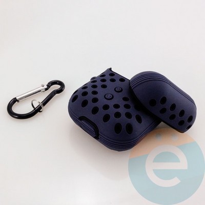 Чехол силиконовый Nike для наушников Apple AirPods 1/2 сине-черный 17 - фото 30604