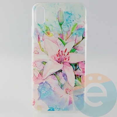 Накладка силиконовая с рисунком для iPhone XS Max Цветы - фото 30996
