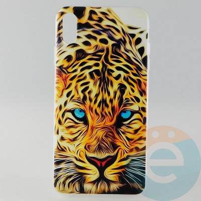 Накладка силиконовая с рисунком для iPhone XS Max Леопард - фото 31000