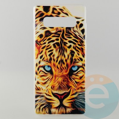 Накладка силиконовая с рисунком для Samsung S10+ Леопард - фото 31024