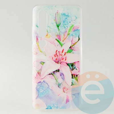 Накладка силиконовая с рисунком для Xiaomi Mi Note 10 Цветы - фото 31264