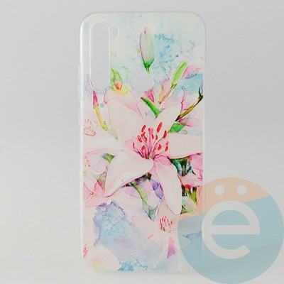 Накладка силиконовая с рисунком для Xiaomi Note 8 Цветы - фото 31276