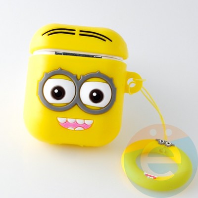 Чехол силиконовый объемный на Apple AirPods Pro Миньон - фото 31595