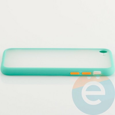 Накладка пластиковая с силиконовой окантовкой для iPhone 6/6s бирюзовая - фото 34596