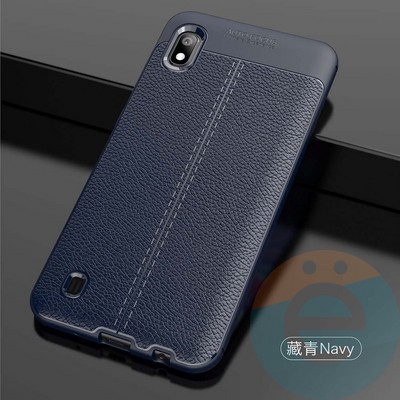 Накладка силиконовая 360 с кожаными вставками на Samsung Galaxy A10 синяя - фото 34892
