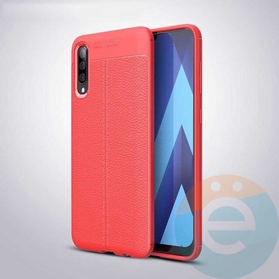 Накладка силиконовая 360 с кожаными вставками на Samsung Galaxy A70 красная - фото 34909