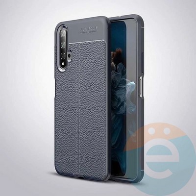Накладка силиконовая 360 с кожаными вставками на Huawei Honor 20 синяя - фото 34941