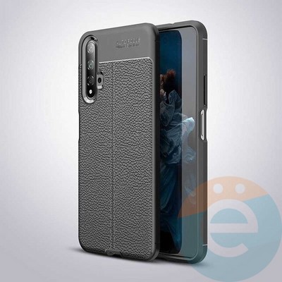 Накладка силиконовая 360 с кожаными вставками на Huawei Honor 20 черная - фото 34944