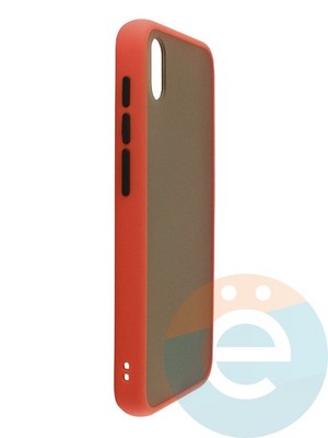 Накладка пластиковая с силиконовой окантовкой для Huawei Honor 8S/Y5 2019 красная - фото 35000