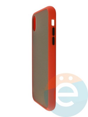 Накладка пластиковая с силиконовой окантовкой для iPhone XR красная - фото 35015