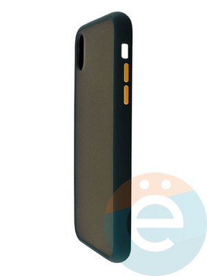 Накладка пластиковая с силиконовой окантовкой для iPhone XR зелёная - фото 35016