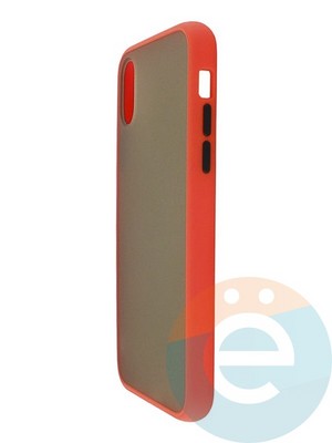 Накладка пластиковая с силиконовой окантовкой для iPhone X/XS красная - фото 35020