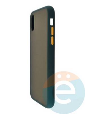 Накладка пластиковая с силиконовой окантовкой для iPhone X/XS зелёная - фото 35021