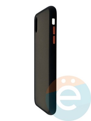 Накладка пластиковая с силиконовой окантовкой для iPhone XS Max черная - фото 35057
