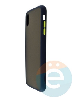 Накладка пластиковая с силиконовой окантовкой для iPhone XS Max синяя - фото 35059